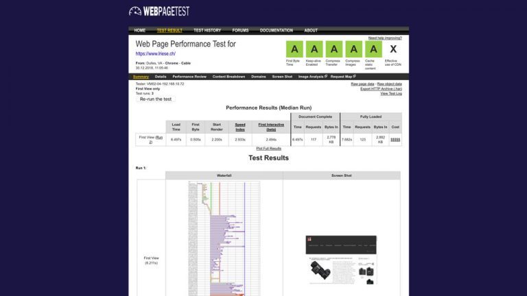 Webseiten PageSpeed