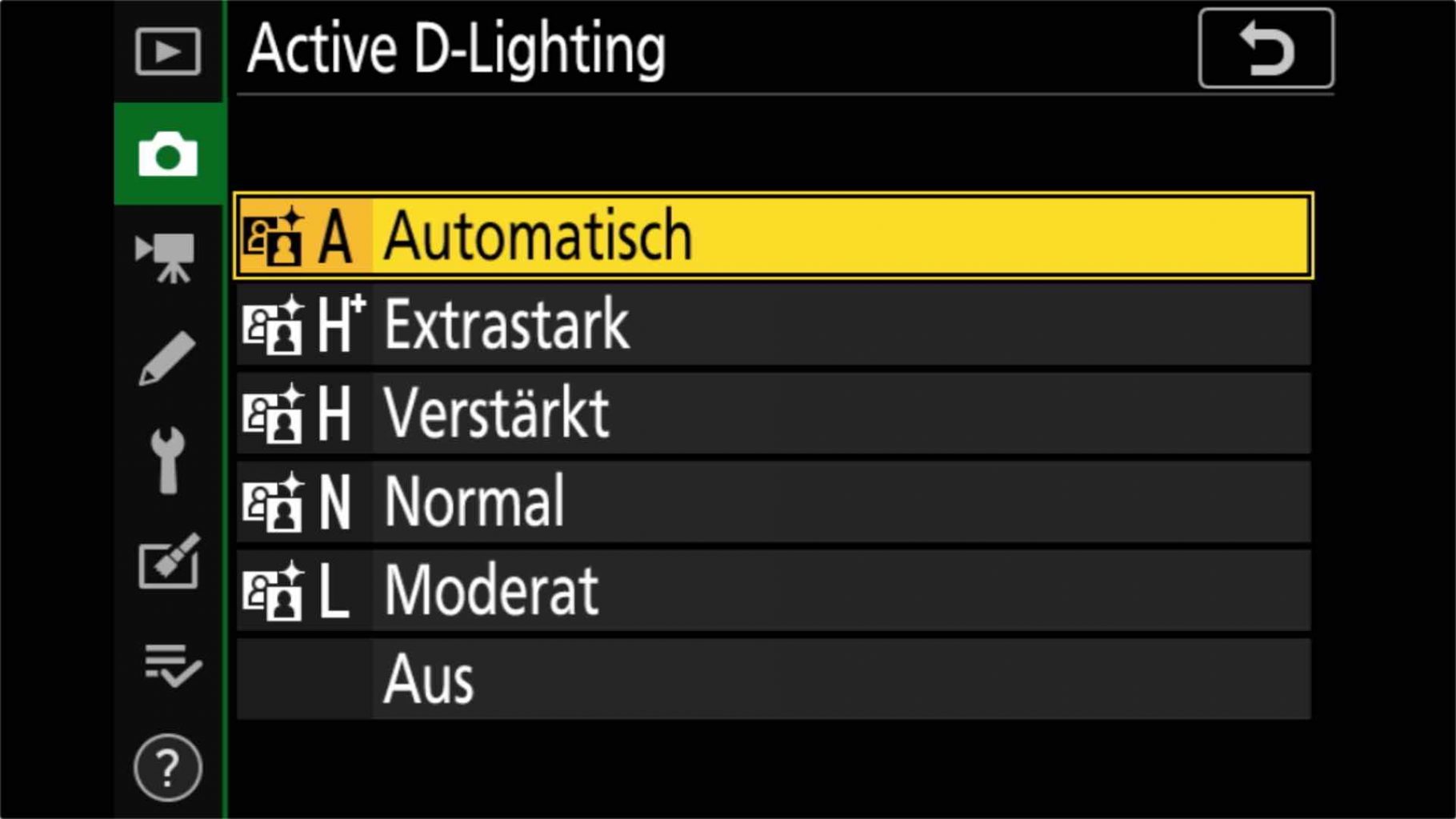 Nikon Z7 Aktive D-Lighting