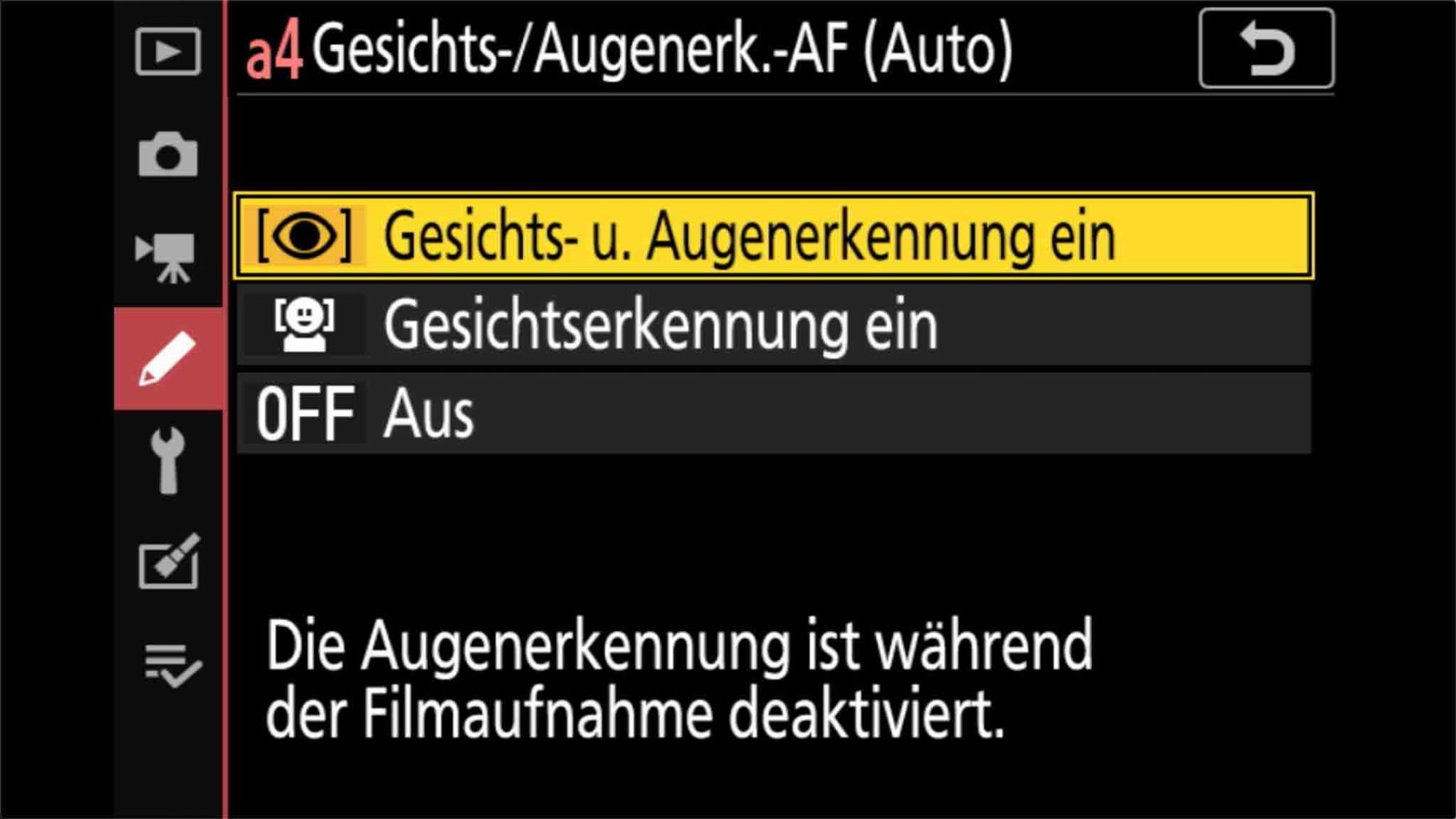 Nikon Z7 Voreinstellungen