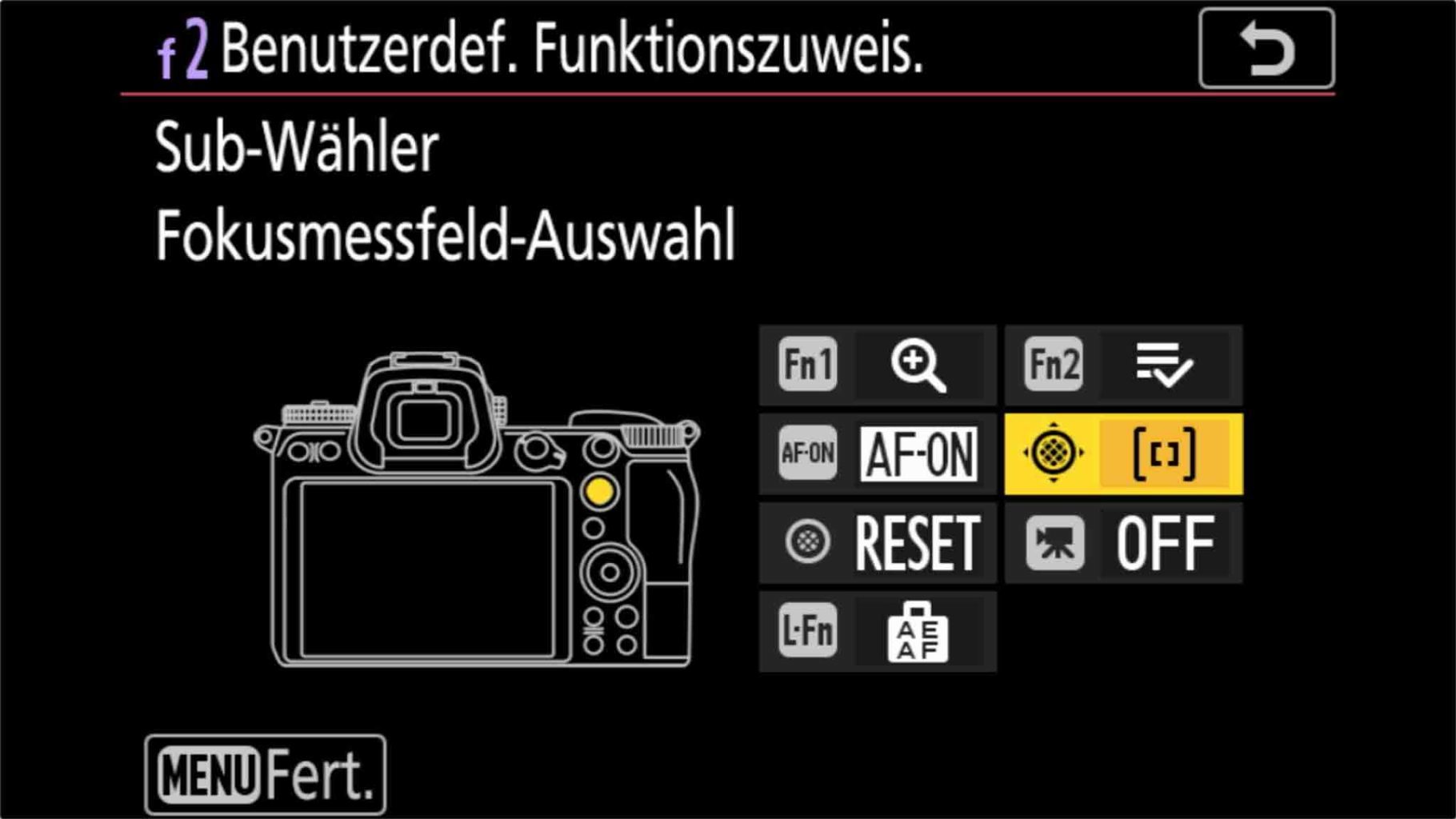 Nikon Z7 Voreinstellungen