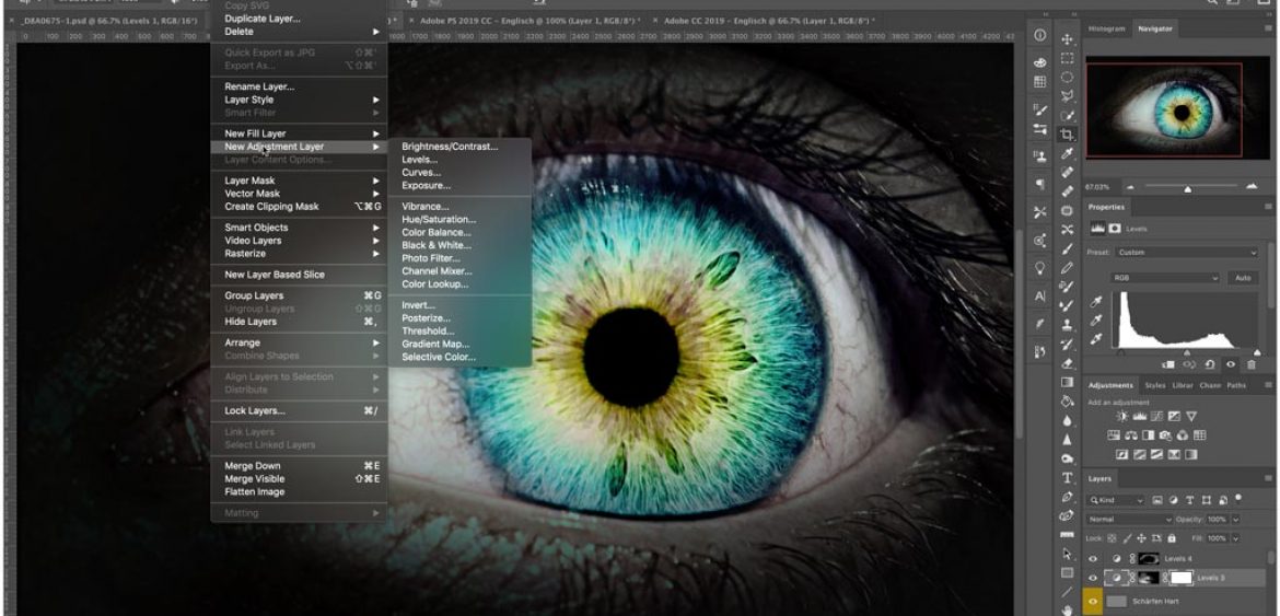 Benutzeroberfläche von Adobe Produkte Mehrsprachig verwenden z.B. Deutsch und Englisch