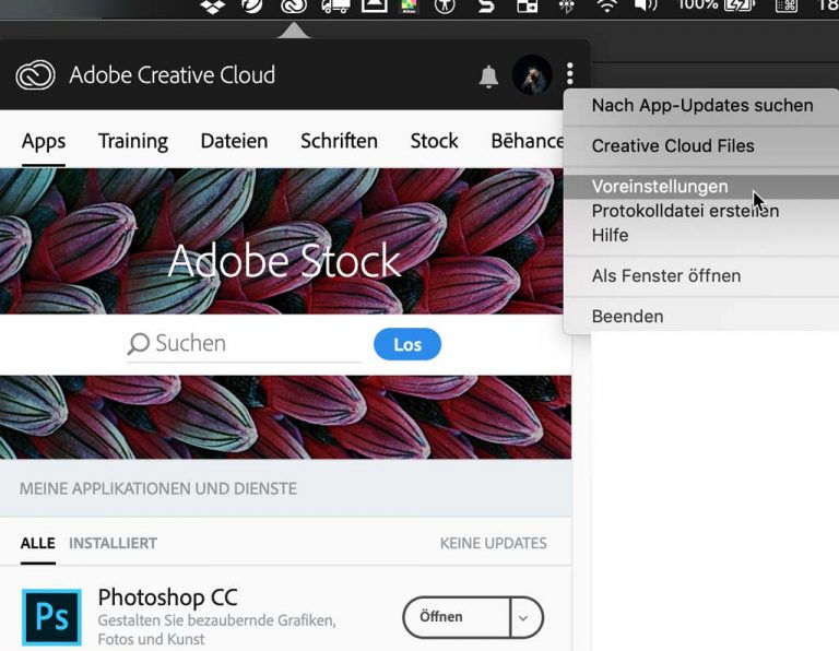 Benutzeroberfläche von Adobe Produkte Mehrsprachig verwenden z.B. Deutsch und Englisch