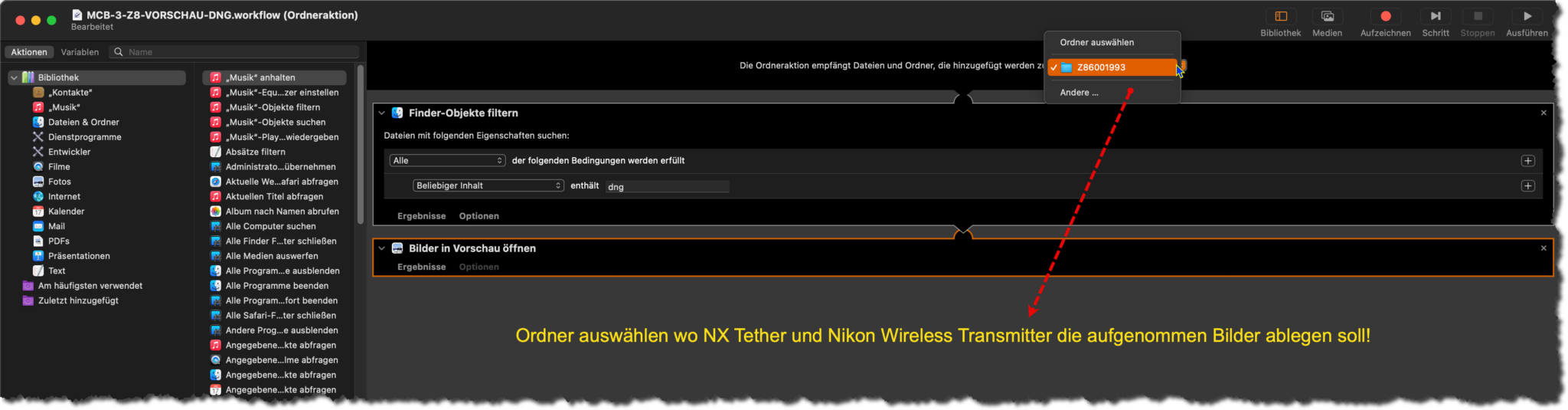 Fotografie-Workflows unter macOS: Nikon NX Tether, Adobe DNG Converter und Apple Automator Integration