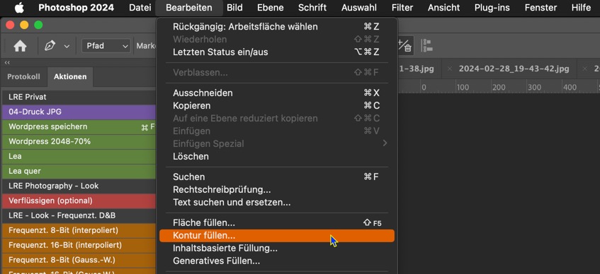 Photoshop Inhaltsbasiertes Füllen [2] Kontur füllen