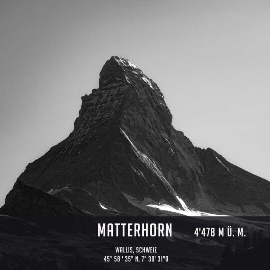 Matterhorn, Wallis, Schweiz 45° 58 ' 35
